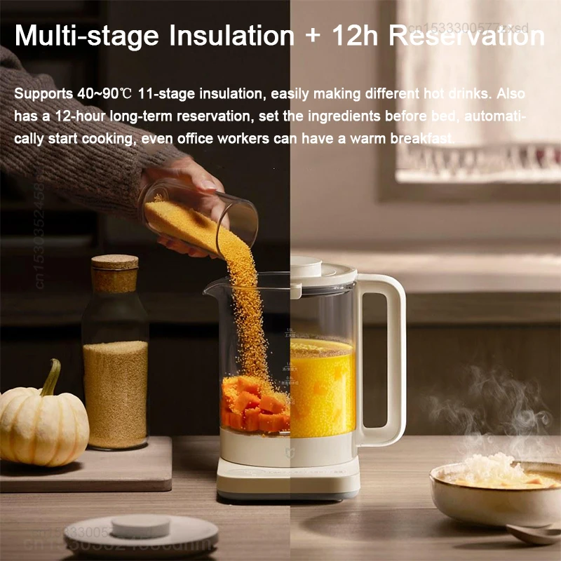 Xiaomi Mijia-hervidor de agua multifuncional S2, tetera de acero inoxidable de gran capacidad con filtro de té, taza de estofado para el hogar, 800W, 1.5L