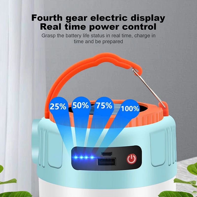 في الهواء الطلق ضوء التخييم الشمسية عالية الطاقة ضوء العمل مصباح ليد جيب بنك الطاقة في حالات الطوارئ خيمة معلقة مصباح فانوس قابلة للشحن #5