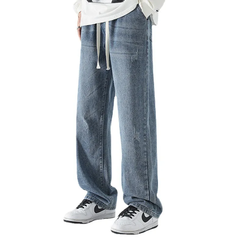 

Four Seasons Regular Loose Straight Pipe Boys American Fashion Cargo Casual Pants Adult Gentleman Comfort Loose Senior High-end