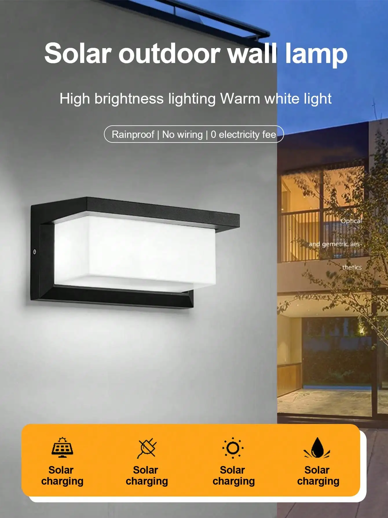 Solar LED Sunlight Reflector Wall Light: Outdoor Patio/Garden Lamp, Decorative, Warm AtmosphereSolar-Powered LED Reflector Wall