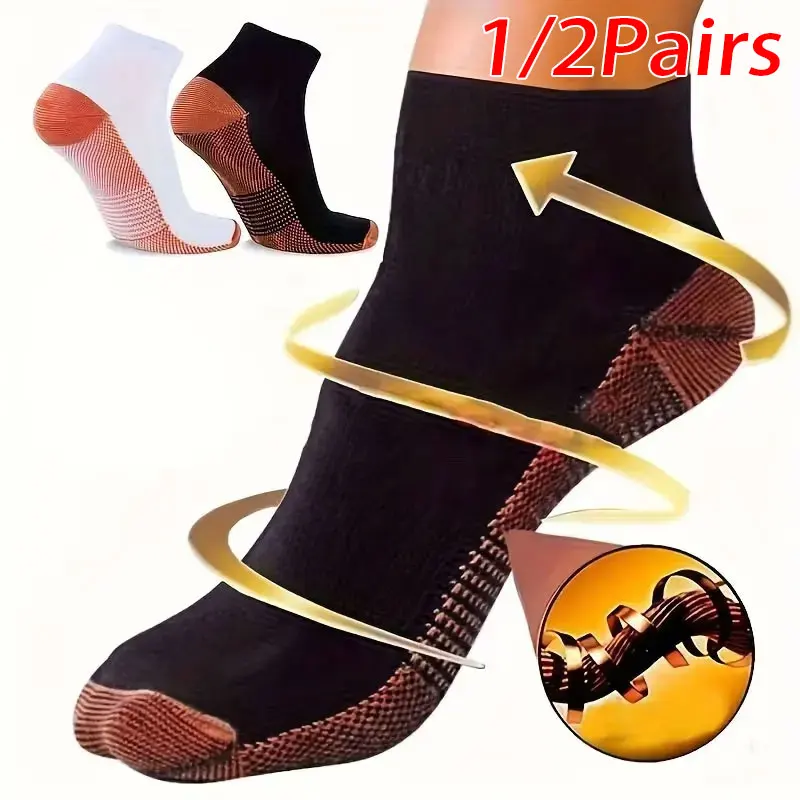 

1/2pairs Compression Ankle Socks for Men & Women，Breathable Compression Socks for Running & Foot Care