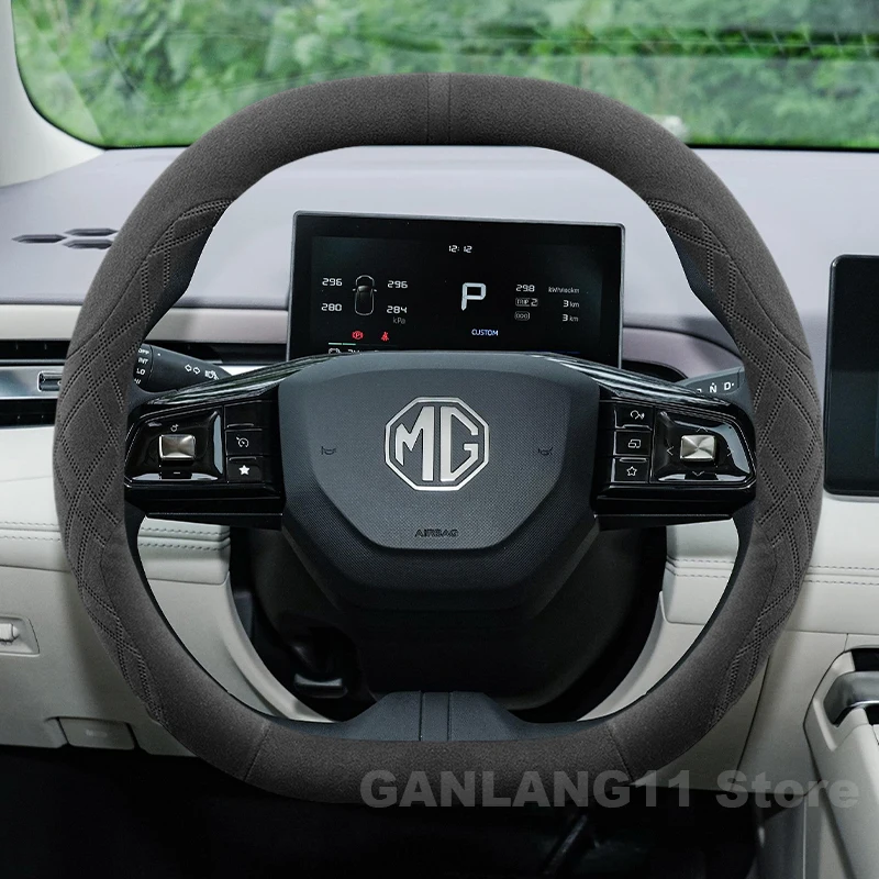 

suede Car Steering Wheel Cover For New MG 3 hybrid ONE HS ZS MG 7 mgs5 ev 2024 2025 Non-slip Auto interior MG ONE Accessories