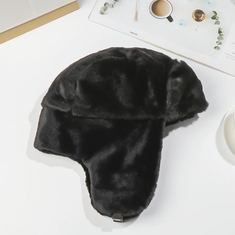 Warm Thick Plush Earflap Bonnet Russian Ushanka Bomber Hat Winter Hat Snow Caps