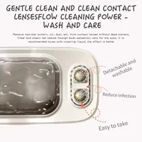 Upgrade Ultrasonic Cleaner 48Khz High Frequency White Machine for Contact Lens Glasses Jewelry Cleaning