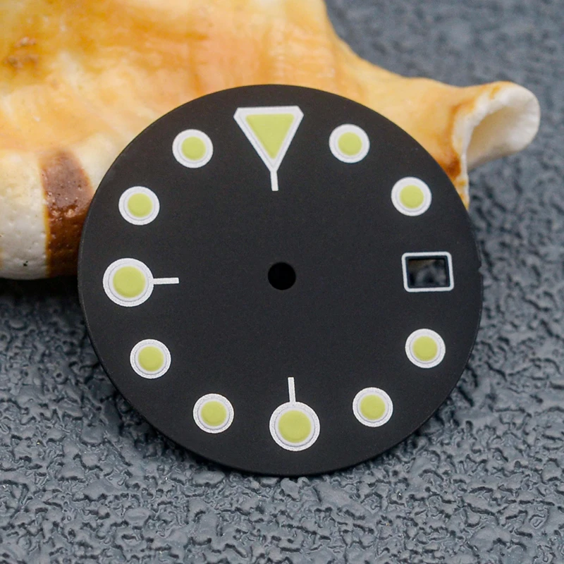 Green Luminous 28.5mm Dial NH35 Dail Fits 7s26 NH35 NH36 Watch Movement Turtle Abalone SKX007 Tuna Men\'s Watch Repair Parts