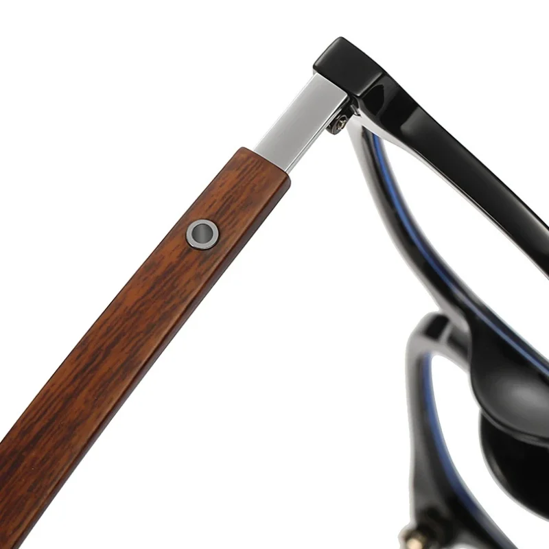 0 ~ -600 TR90 Neutrale Myopie-Brille, Holzmaserung, Metallrahmen, Anti-Blaulicht, bequeme Nasenpads, langlebige Myopie-Brille mit Scharnier – Detail 2