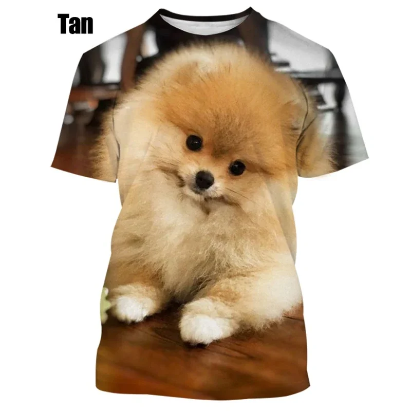 New Summer Hot Sale Funny Dog Pomeranian 3D Printing High Quality Men's And Women's T-shirt Tops Cute Tee Clothing Y2k Clothes