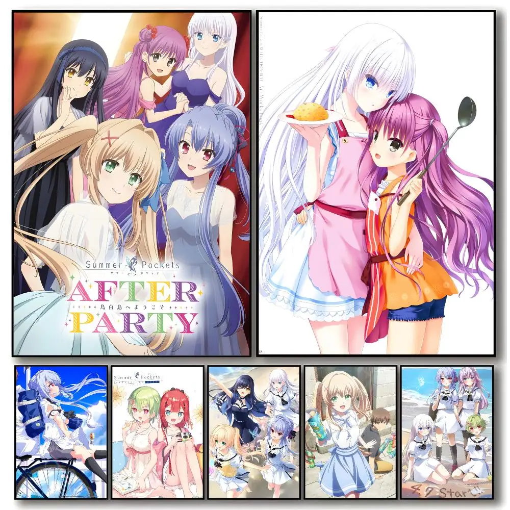 Visual Novel S-summer Pockets Poster Trendy Aesthetic Wall Art Poster for Dorm Room Bedroom Decor