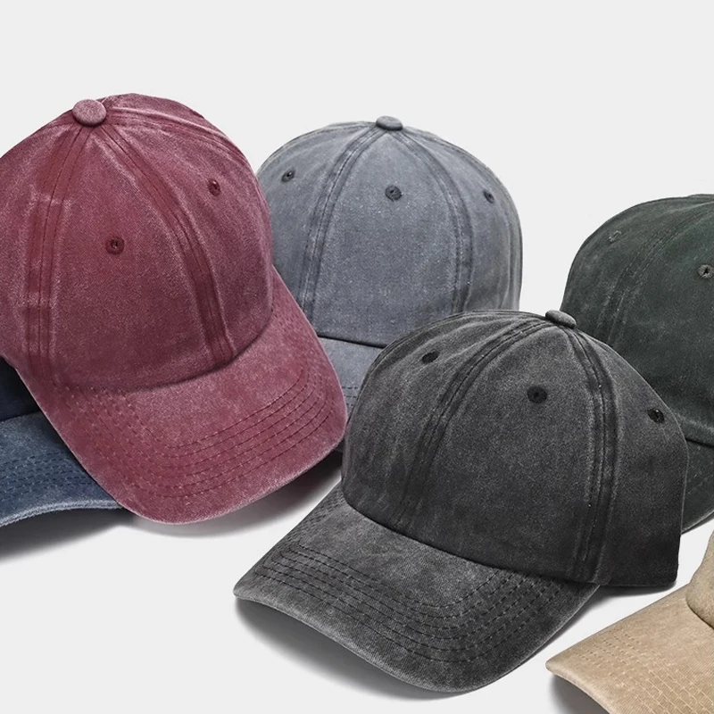 Unisex Sunscreen Washed Baseball Cap, Retro Distressed Versatile Trendy Duckbill Cap for Different Head Sizes