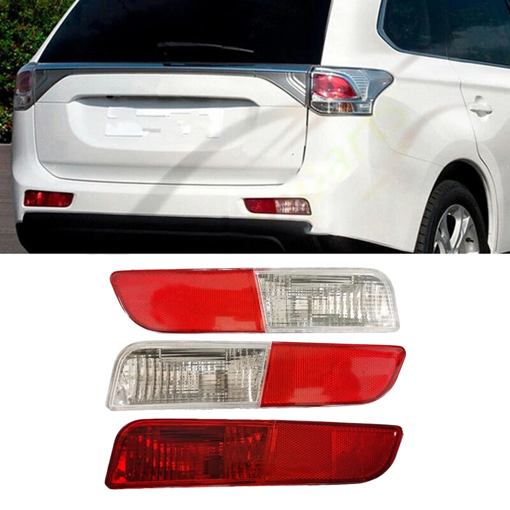 Rear Bumper Reflector Light For Mitsubishi Outlander 2013 2014 2015 8337A111 8336A102 Rear Tail Brake Lamp with Bulbs