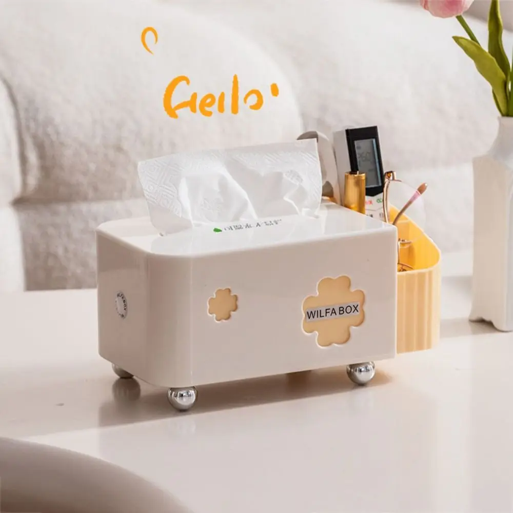 Durable Large Capacity Desktop Storage Box Space Saving Smooth Extraction Tissue Box Plastic with Spring Napkin Dispenser Office