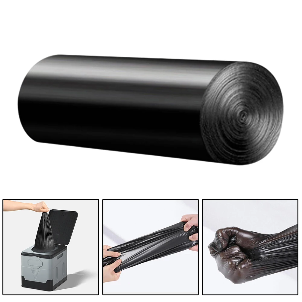 1-6 Rolls Degradable Garbage Bags Portable Folding Toilet Disposable Garbage Bag  Environmentally Friendly for Camping Travel