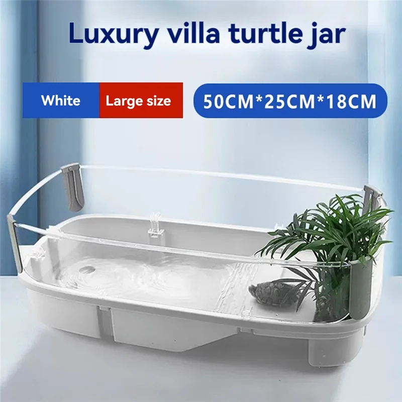 

Transparency Turtle Tank House With Areas To Breed Feed Swim Bask Enclosure Water Cage Reptile Habitat-B61B