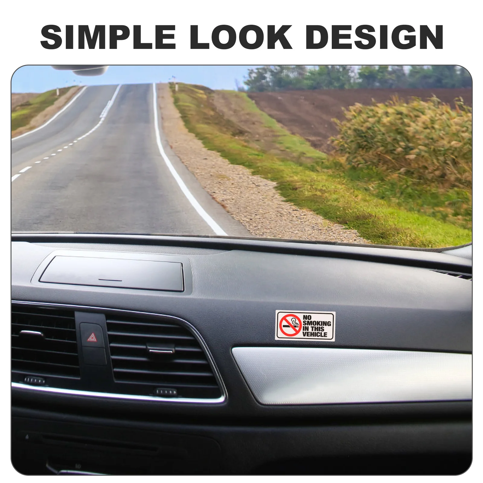 6Pcs Warning Sign for Car No Smoking Decal Strong Adhesive Sticker for Vehicle Dashboard Window No Smoking in This Vehicle Sign