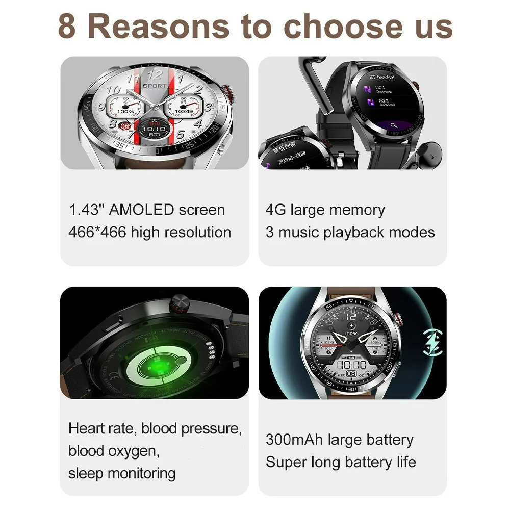 Z30 Pro Smart Watch Men Women Waterproof Wrist Watches 1.43\