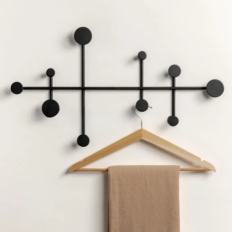 Wrought Iron Coat Racks Black Creative Space Saving Hanger Portable Wall Hanging Coat Hook Modern Bedroom Storage Furniture