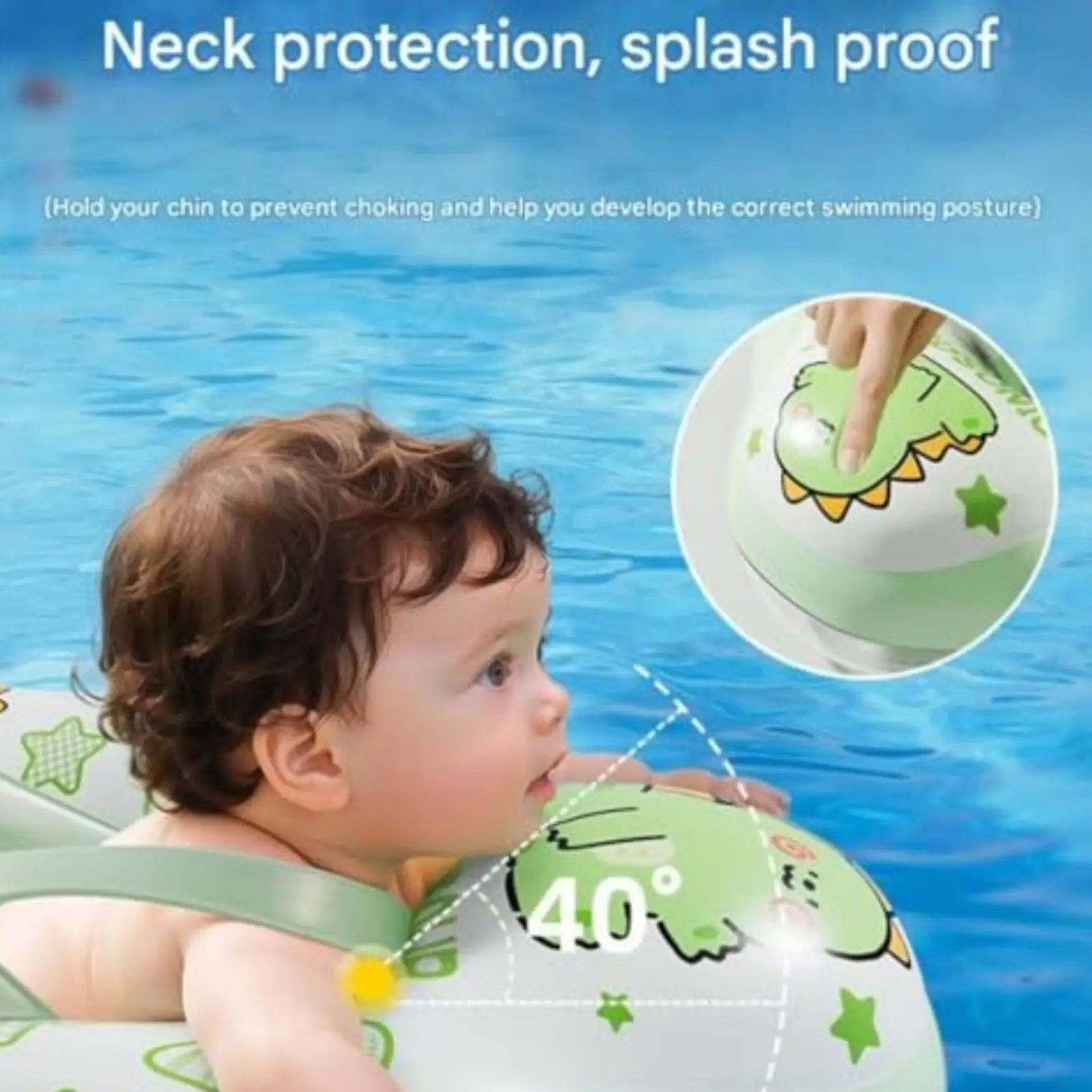 Water Floats for Kids Inflatable Removable Comfortable Child Swim Float Beach Seat for Beach Sea Outdoor Backyard Vacation