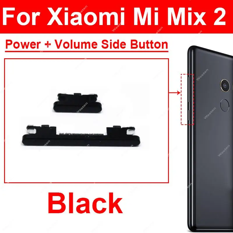 Power Volume Button For Xiaomi Mi Mix 2 Mix2 On OFF Button Power Volume Up Down Side Key Replacement Parts