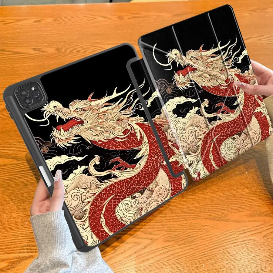 

Чехол для планшета iPad Mini 6 7 Pro 2025 Air 4 5 M3 M2 1 2 M4 11 дюймов Pro 11-го 10-го 9-го 8-го 7-го поколений 12.9 дюймов с подставкой, красный, китайский