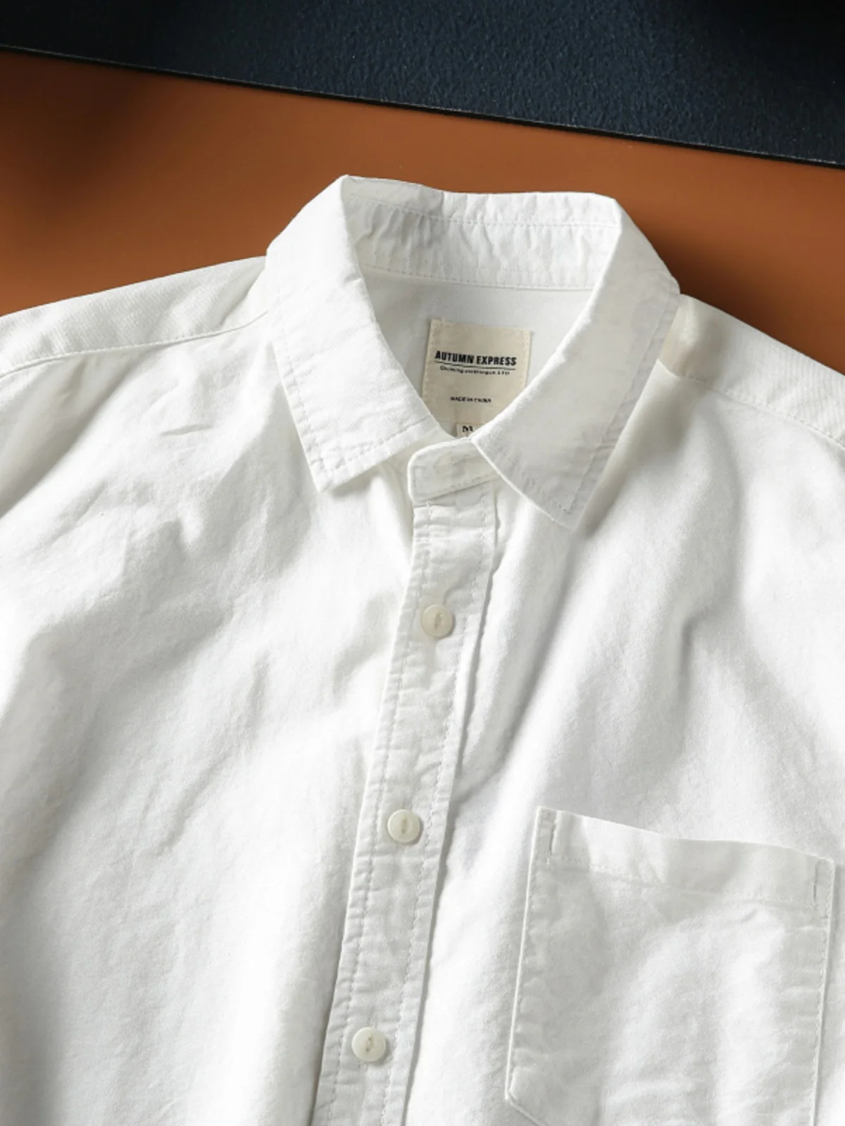 Summer Men's Casual Cotton Oxford Cloth Short Sleeve Shirt Vintage Loose Fit Fashionable White Shirt Breathable Moisture Wicking