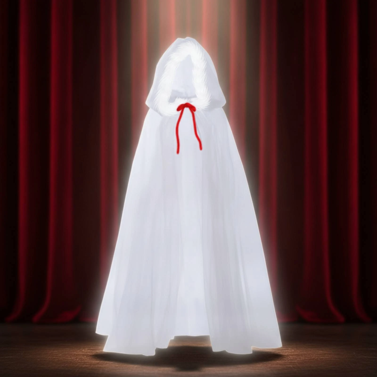 Mesh Cape with Hood Flowing Transparent Cloak with Hood Costume Draped for Women, Christmas Events, Stage Performances
