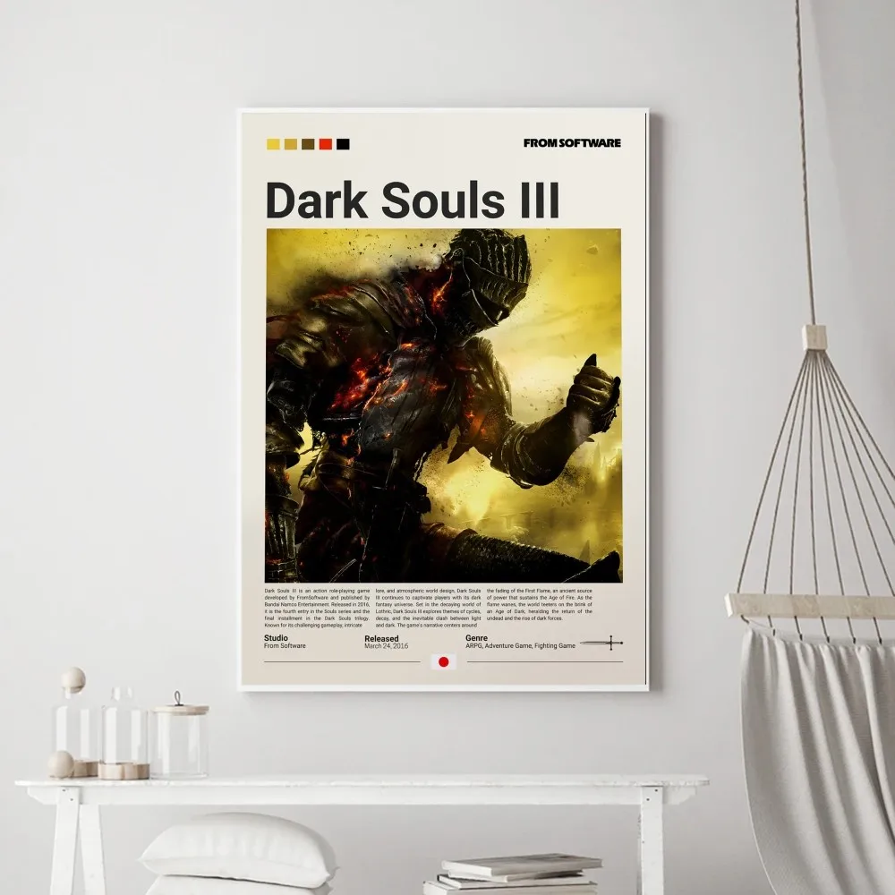 Dark Souls Game Art Poster Prints Wall Painting Bedroom Living Room Wall Bar Restaurant Sticker Small