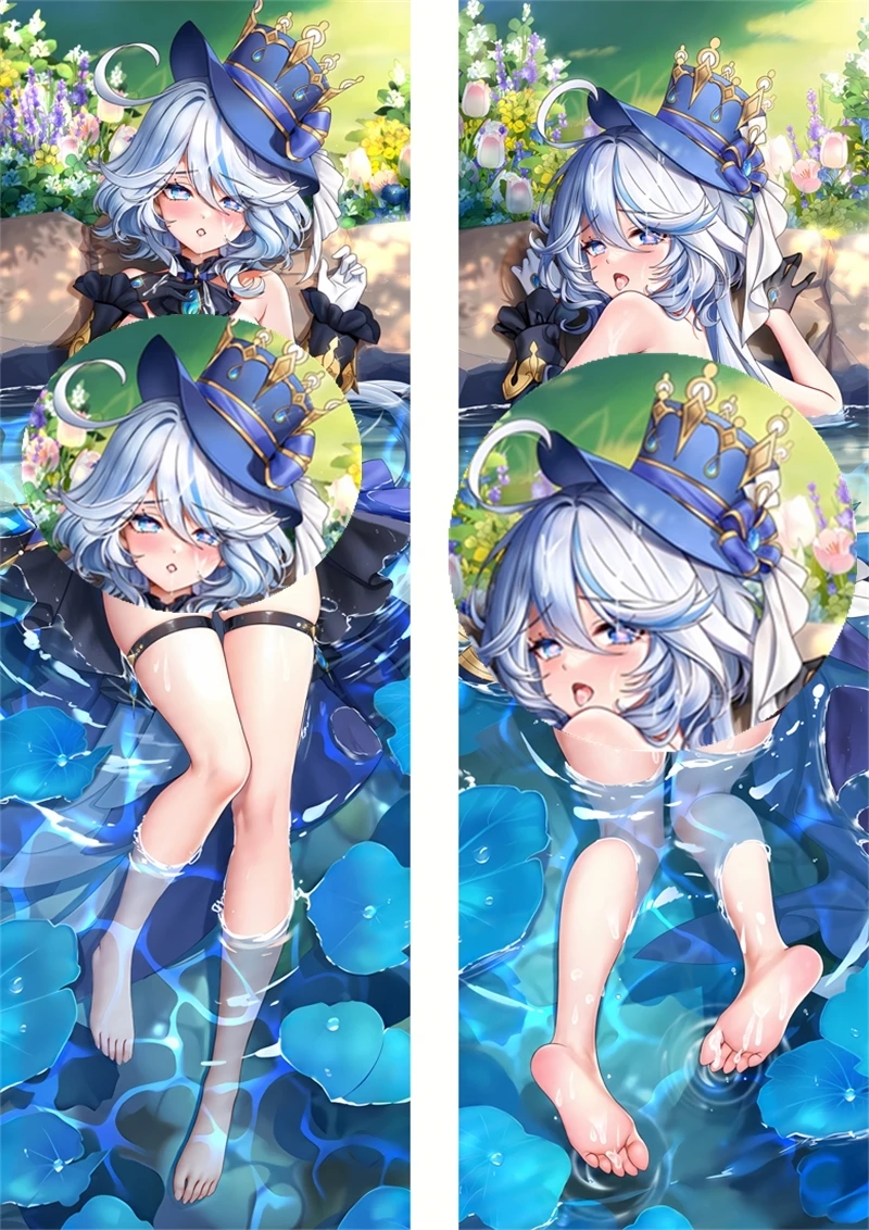 Funda de almohada de Anime Impact Furina Dakimakura, accesorios para abrazar el cuerpo, Cosplay