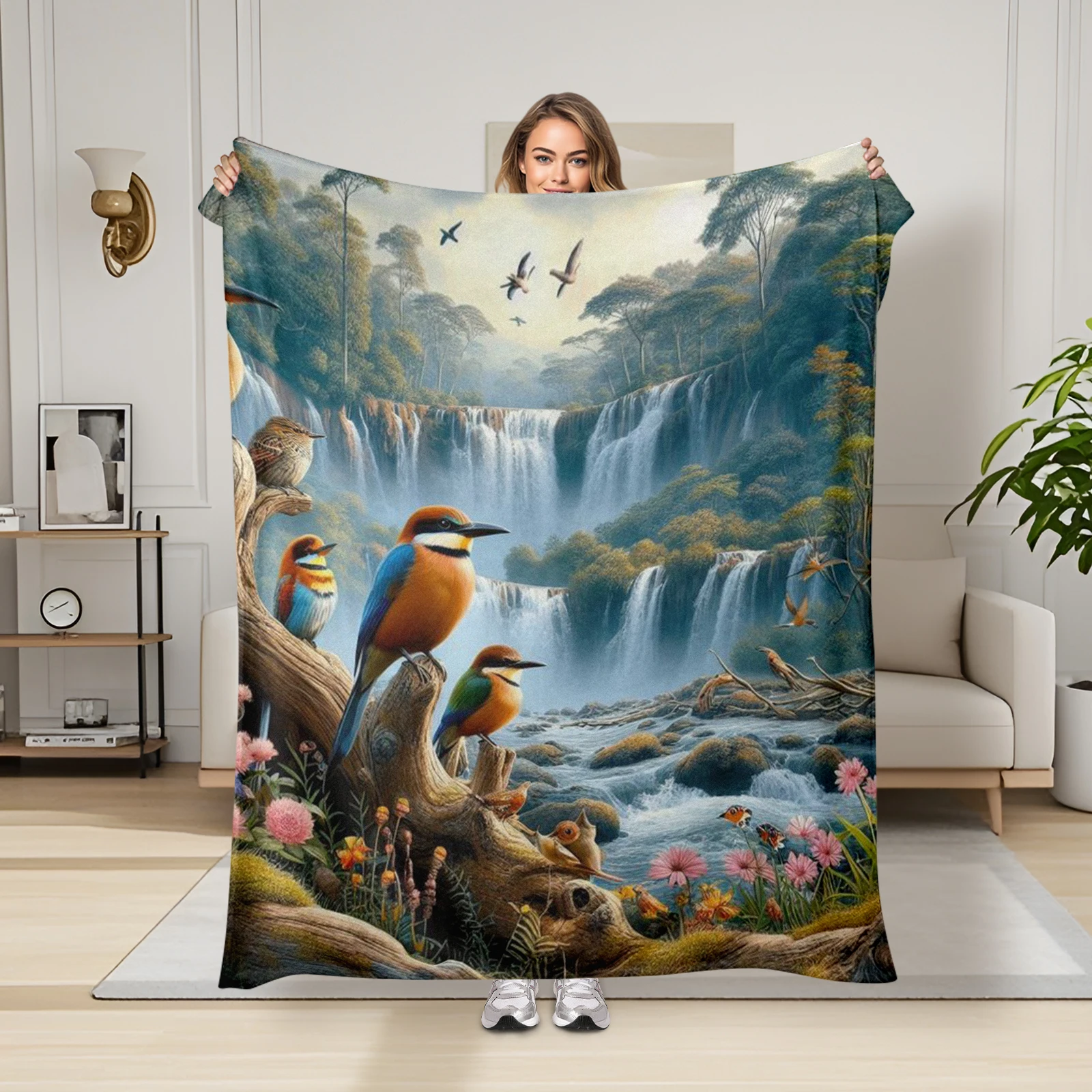 Inspired By Cartoon Waterfalls Birds And Flowers This Blanket Brings Nature Indoors