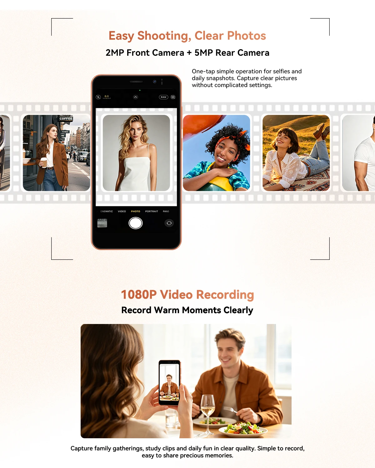 Blackview WAVE 2C Mini Palm Smartphone, 12GB Expand RAM(3GB Physical+9GB Virtual RAM) 32GB ROM, 5 Inch Small Screen, 1080P Video Recording, Android 16, Face Unlock, 3000mAh Battery, Google Lens, Free Soft TPU Protective Case