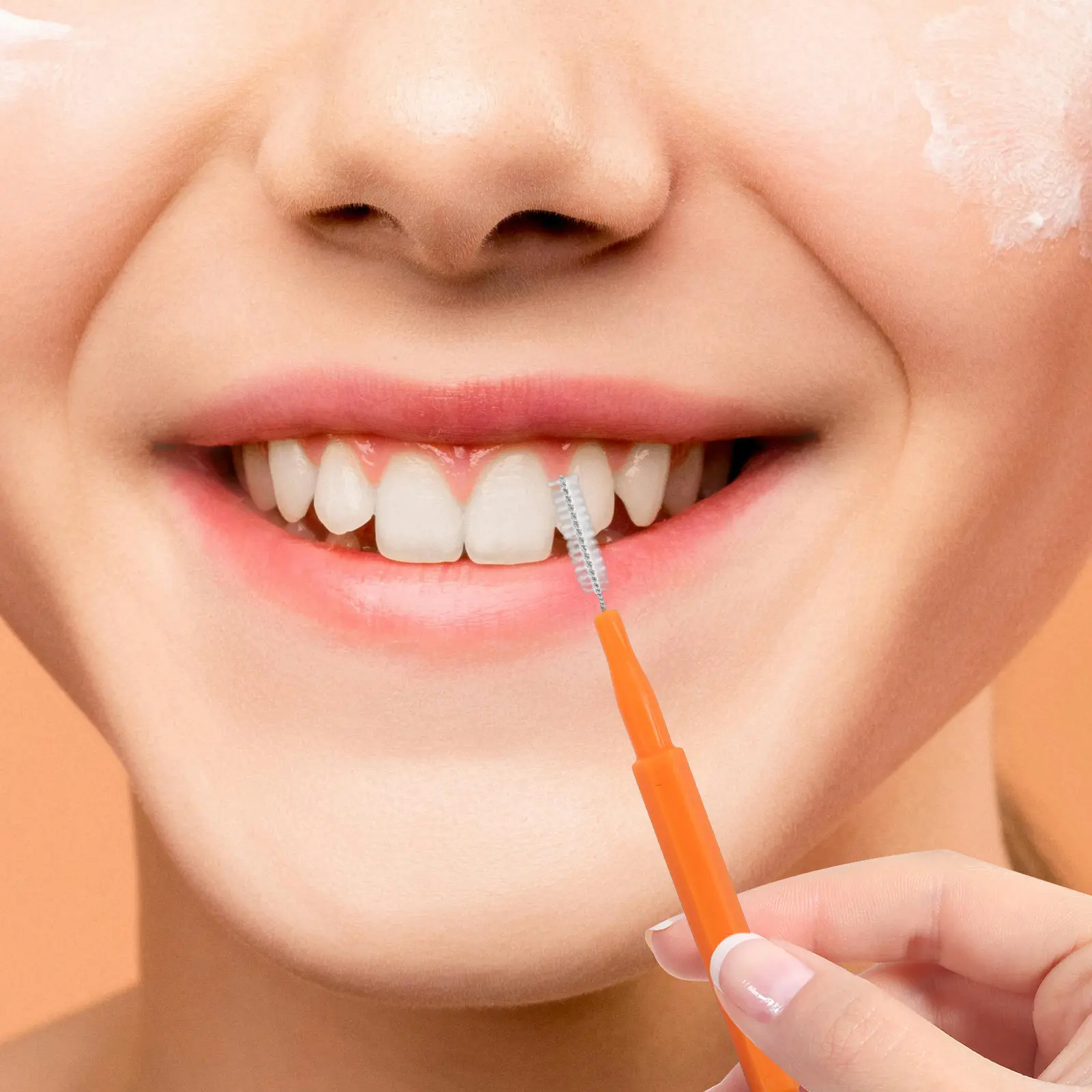 

40 шт. межзубных щеток прямой формы из нержавеющей стали с механизмом выдвижения для глубокой чистки брекетов и ухода за полостью рта