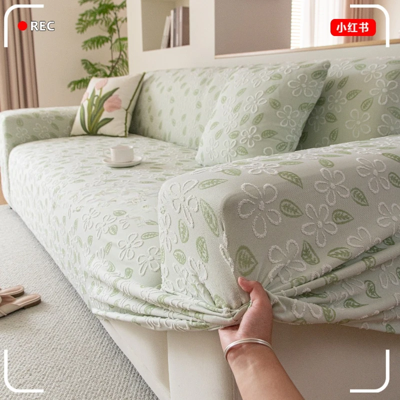 Chenille Anti Cat Scratch Elastic Sofa Cover All Inclusive Four Season Furniture Protector Skin-Friendly Stretchable Dust Cover