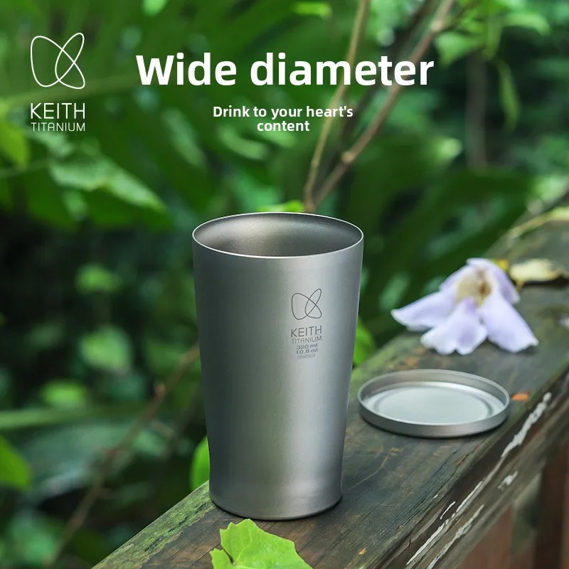 

Термокружка KEITH из чистого титана, Вакуумная двойная стенка, Для горячих и холодных напитков, Заваривание чая, Для офиса и путешествий (350мл)
