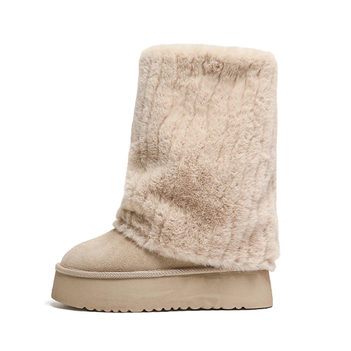 

Исланские зимние сапоги, женские осенне-зимние новые стильные туфли из искусственного меха норки с плюшевыми меховыми туфлями, кожаные короткие сапоги на толстой подошве