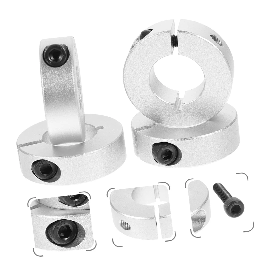 Afbeelding 5: 1 Stuks As Kraag Borgring Stop Schroef Type Borgring As Retainer Locator Aluminium Met Schroeven Diameter 3-100mm