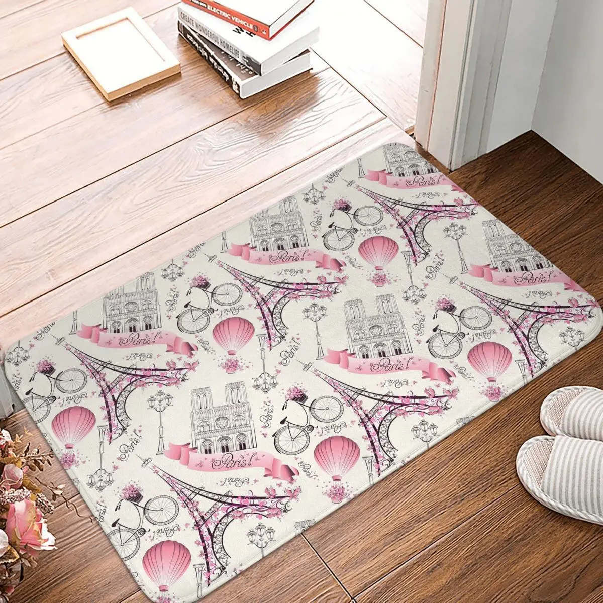 French Paris France Eiffel Tower Doormat Kitchen Entrance Home Floor Mat Anti-slip Carpet Rug for Bathroom Footpad Mats