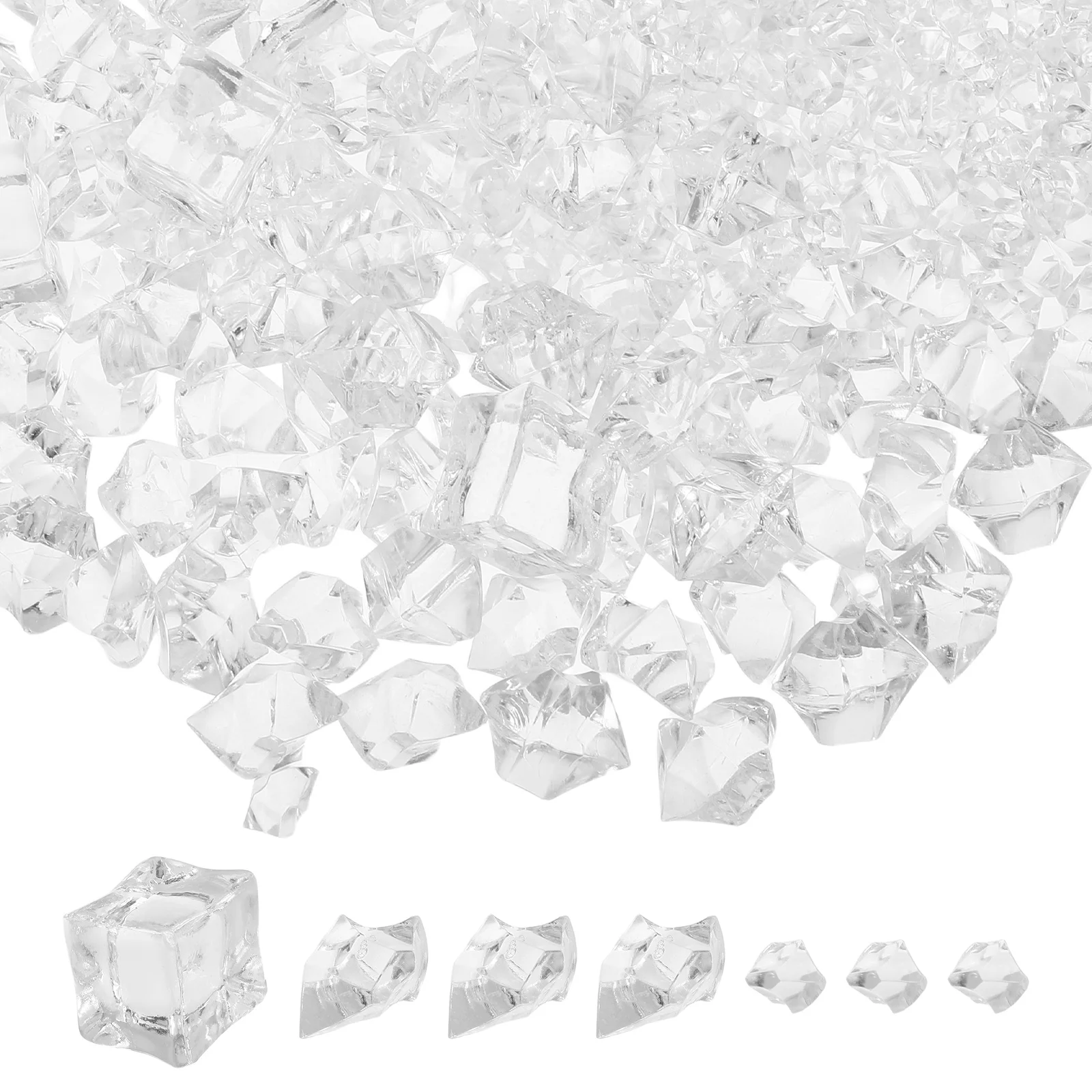 310 Stück klare Acryl-Edelsteine, realistisches Crushed Ice für Hochzeit, Tischstreuer, Bar, Display, Foto-Requisiten, Getränke-Styling, dekorativ
