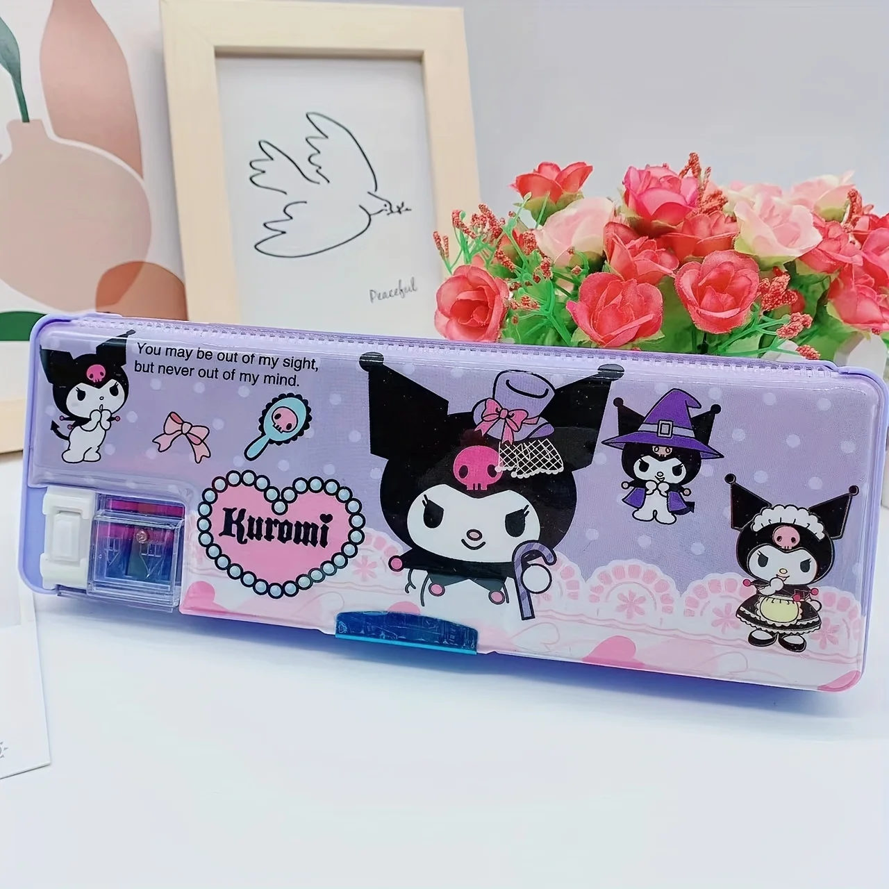 Sanrio Hello Kitty Melody Kuromi Double-Sided Pencil Case Stationery Storage Box Gifts