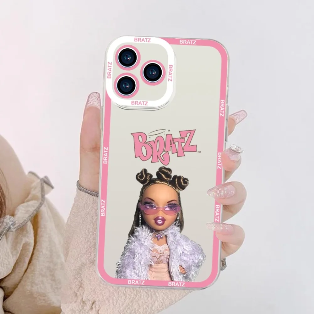 Lovely Doll Bratz Phone Case For iPhone 11 12 Mini 13 14 Pro Max Transparent Shell