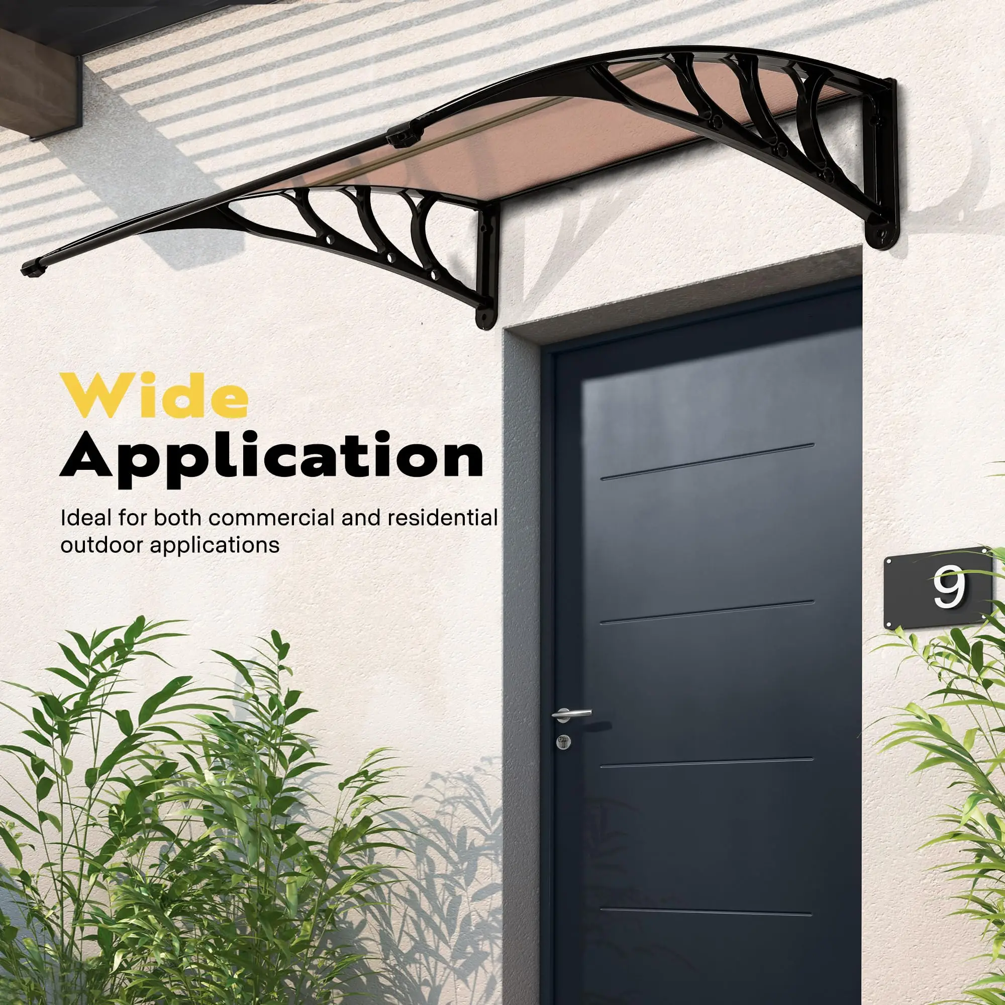 Polycarbonate Window Door Awning Brown 38 Inch x 40 Inch