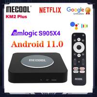 Amlogic S905X4 Android 11 TV Box Google Netflix Certified Original Mecool KM2 Plus 4K ATV Box Android 11.0 Media Player BT5.0