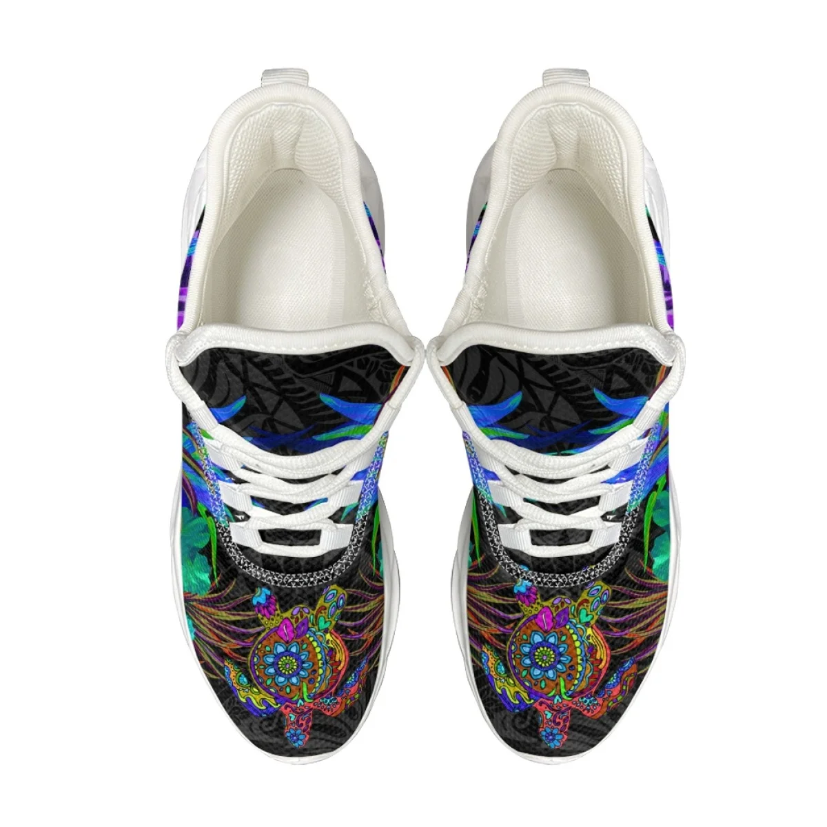Gradient Australia Aboriginal Turtle Indigenous Art Round Toe Non-slip Vulcanized Shoes Fashion Brand Woman Comfortable Sneakers