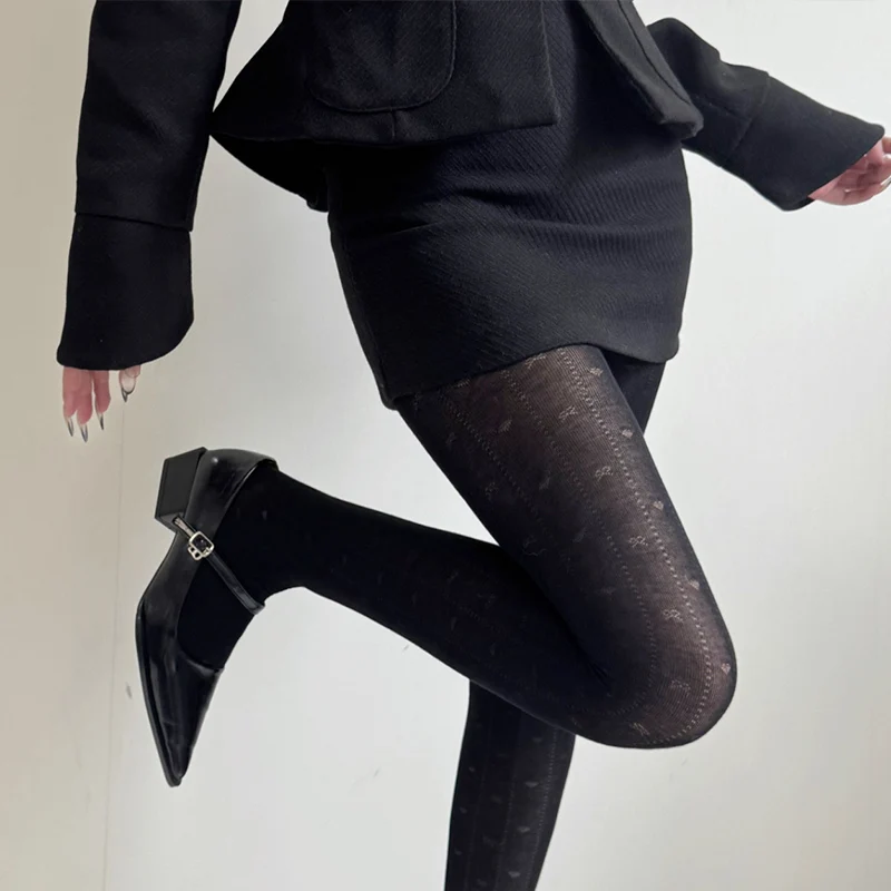 

Полые колготки «Любовь» в стиле Лолита/jk, жаккардовые колготки с сердечками, модные носки с полым бантом в стиле ретро, женские чулки