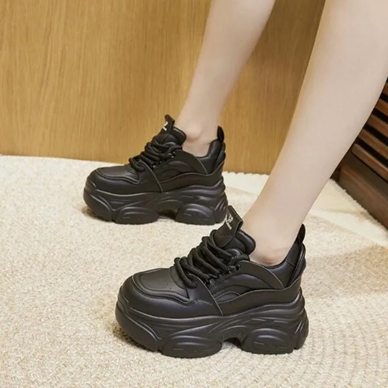 8CM New High Platform Sneakers Women Thick Sole Sports Ladies Trainers Vulcanized Shoes Woman Chunky Sneakers Zapatillas Mujer