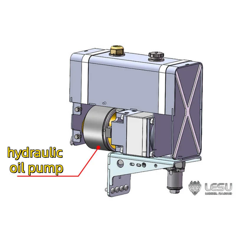 Hydraulic Oil Pump Tank Stainless Steel Integrated Modified Y-1522 For 1/14 Tamiya RC Dump Truck Trailer Romote Control Toy Part