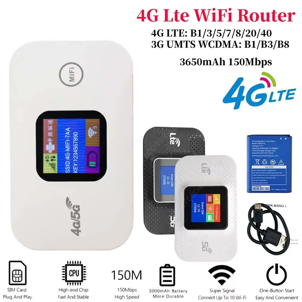 

H807Pro/H807 4G LTE маршрутизатор беспроводной Wi-Fi маршрутизатор разблокировка модем мини-точка доступа 150 Мбит/с карманный Mifi слот для SIM-карты повторитель 3650 мАч