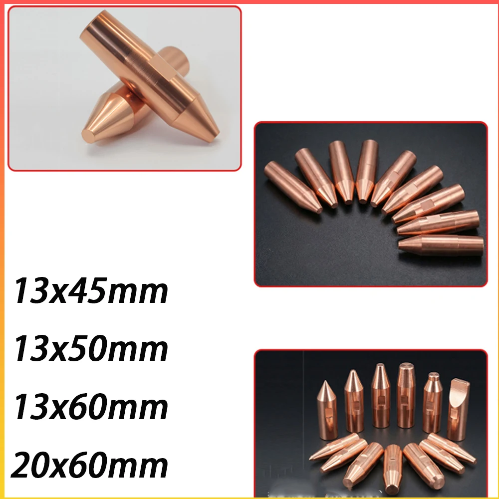 10Pcs High Hardness Wear Resistant Welding Electrode Tip Pneumatic Spot Welder Tips 13x45mm 13x50mm 13x60mm 20x60mm