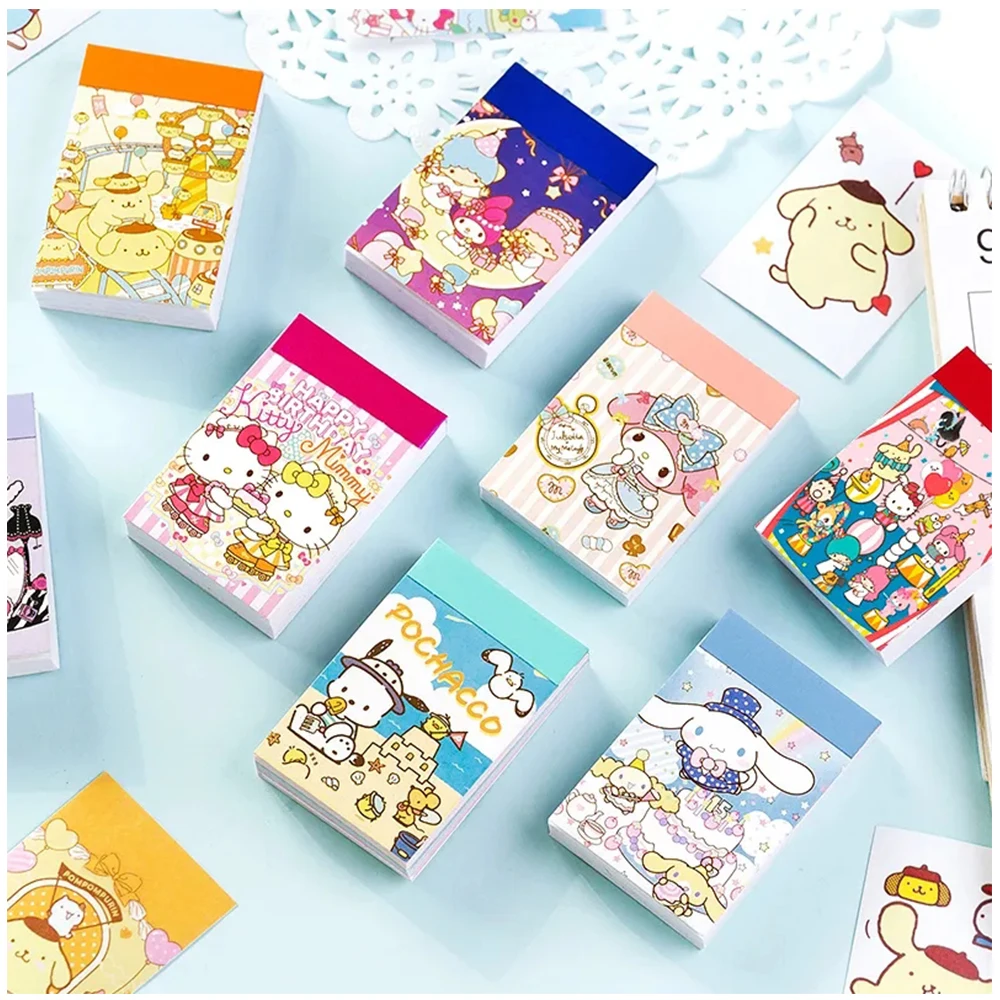 

50pcs Sanrio Stickers Book Hello Kitty Cinnamoroll Kuromi Kids Mini Sticker Decorative Hand Account Laptop Stationery Decals Toy