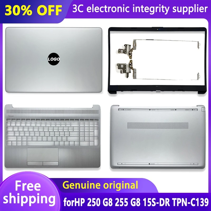 

New Laptop case LCD Back Cover Front Bezel Palmrest Bottom Case Hinges Top Cover for HP 250 G8 255 G8 15S-DR TPN-C139 L52007-001