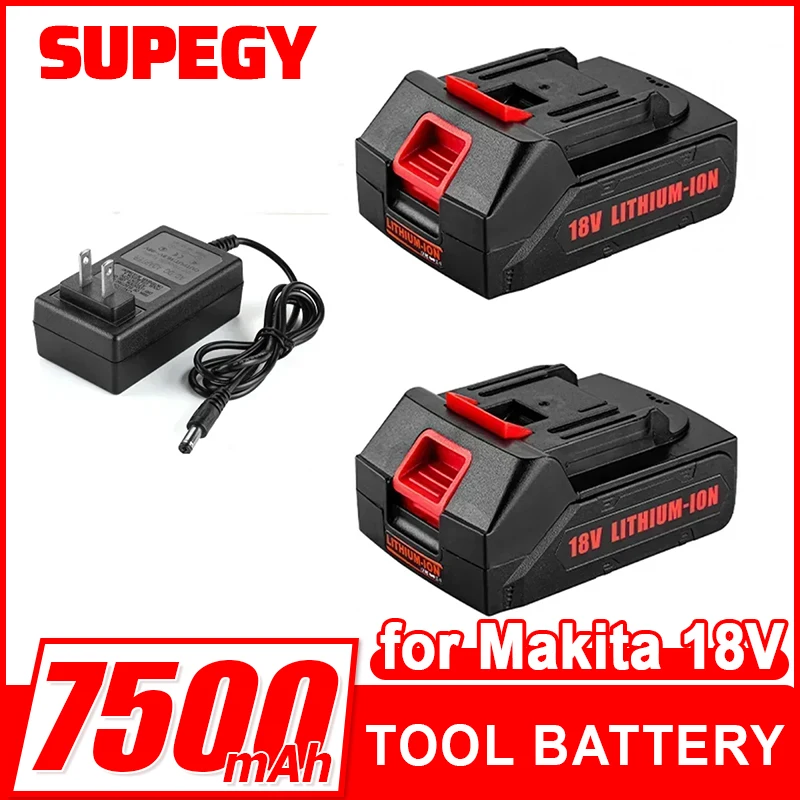 18V Rechargeable Lithium Ion Battery High Capacity Cordless Electric Power Tool Battery For Makita 18V Tool Replacement Battery