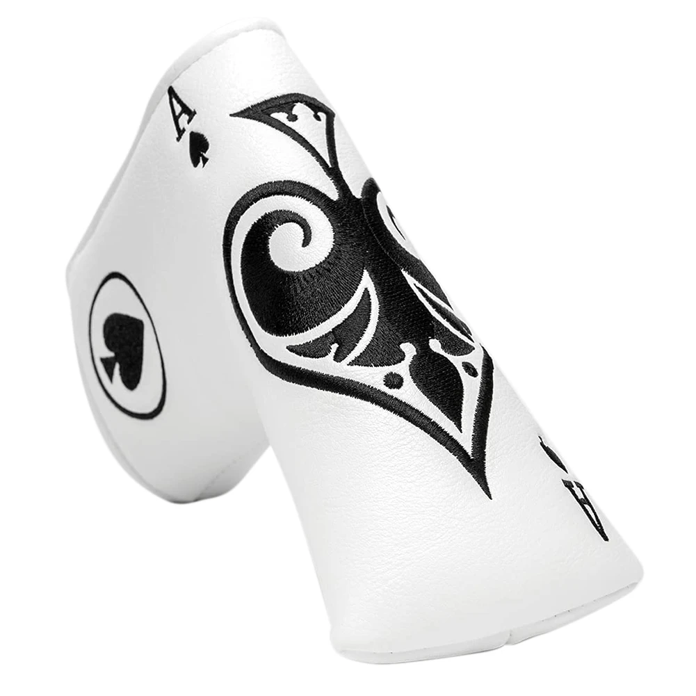 1 Pcs Poker Blade Putter Cover Magnetic Putter Headcover Cover for Blade Putters - Golf Putter Cover White